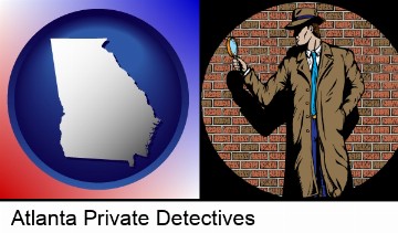 a private detective with a brick wall background in Atlanta, GA