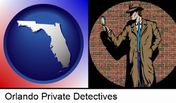 a private detective with a brick wall background in Orlando, FL